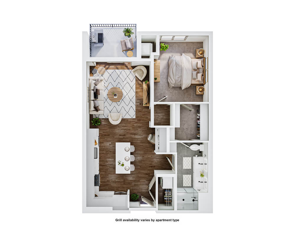 Thumbnail view of the Basset apartment floor plan at The Winn Golden Valley