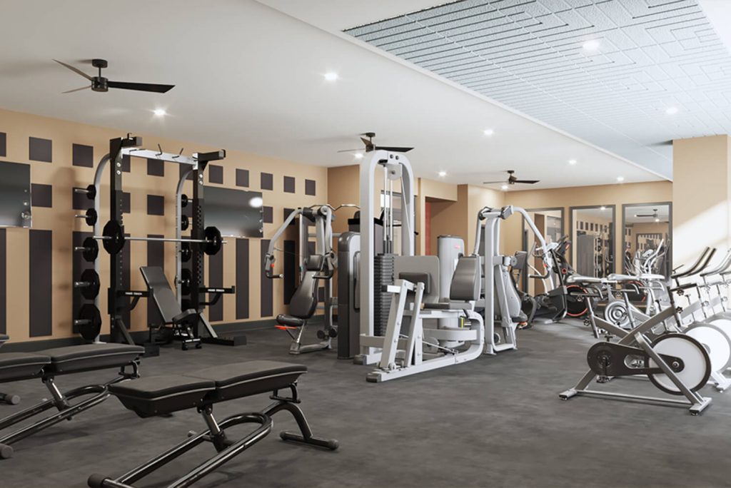 Fitness center at The Winn at Golden Valley with cardio and strength training equipment