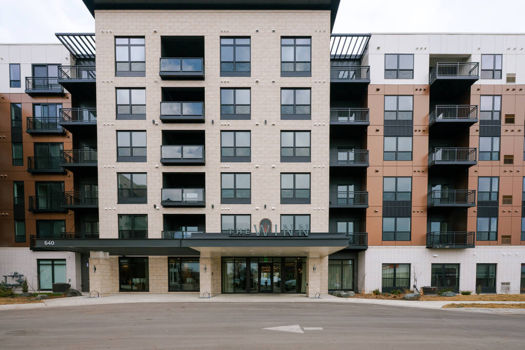 Exterior shot of the front of the Winn at Golden Valley.